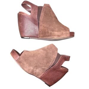 Naked Feet “Columbia” Tan and Brown Platform Wedge Sandals